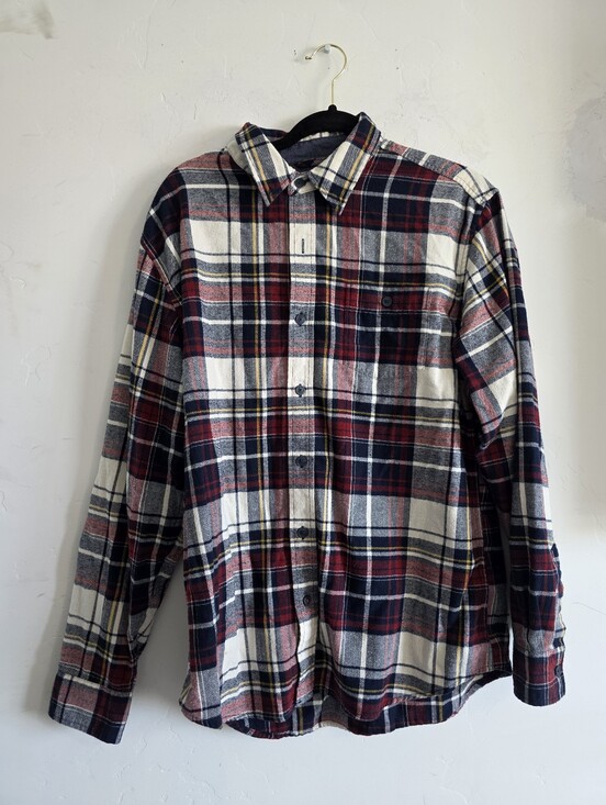 Original Weatherproof Vintage Other - Men's Long-Sleeve Plaid Button-Down Shirt in Red, Navy & White